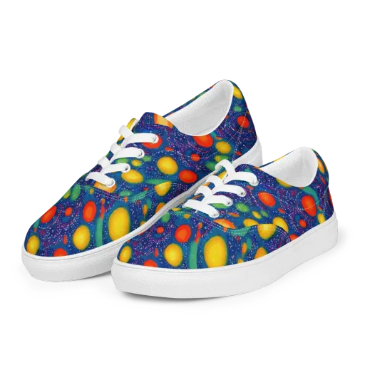 Cosmic Citrus on a Men's Lace-Up Canvas Shoes