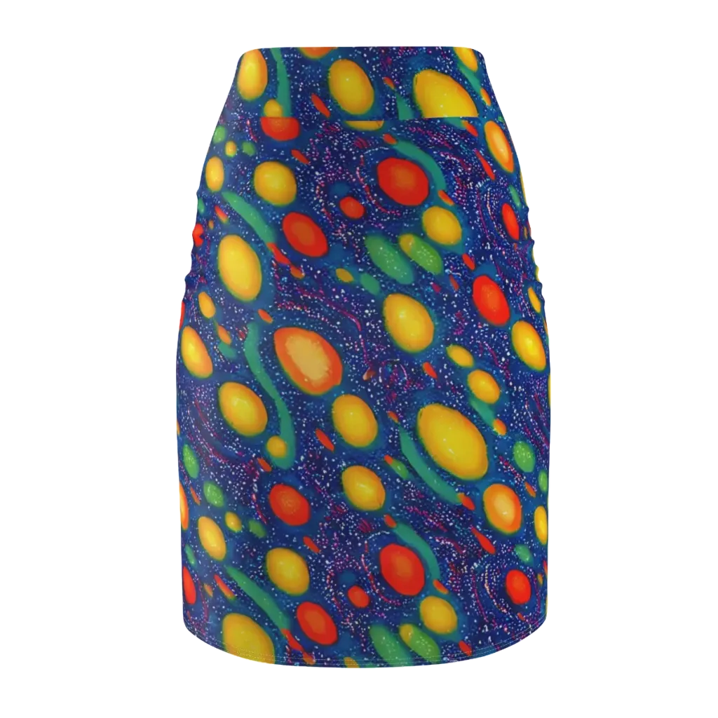 Cosmic Citrus on Pencil Skirt — Back
