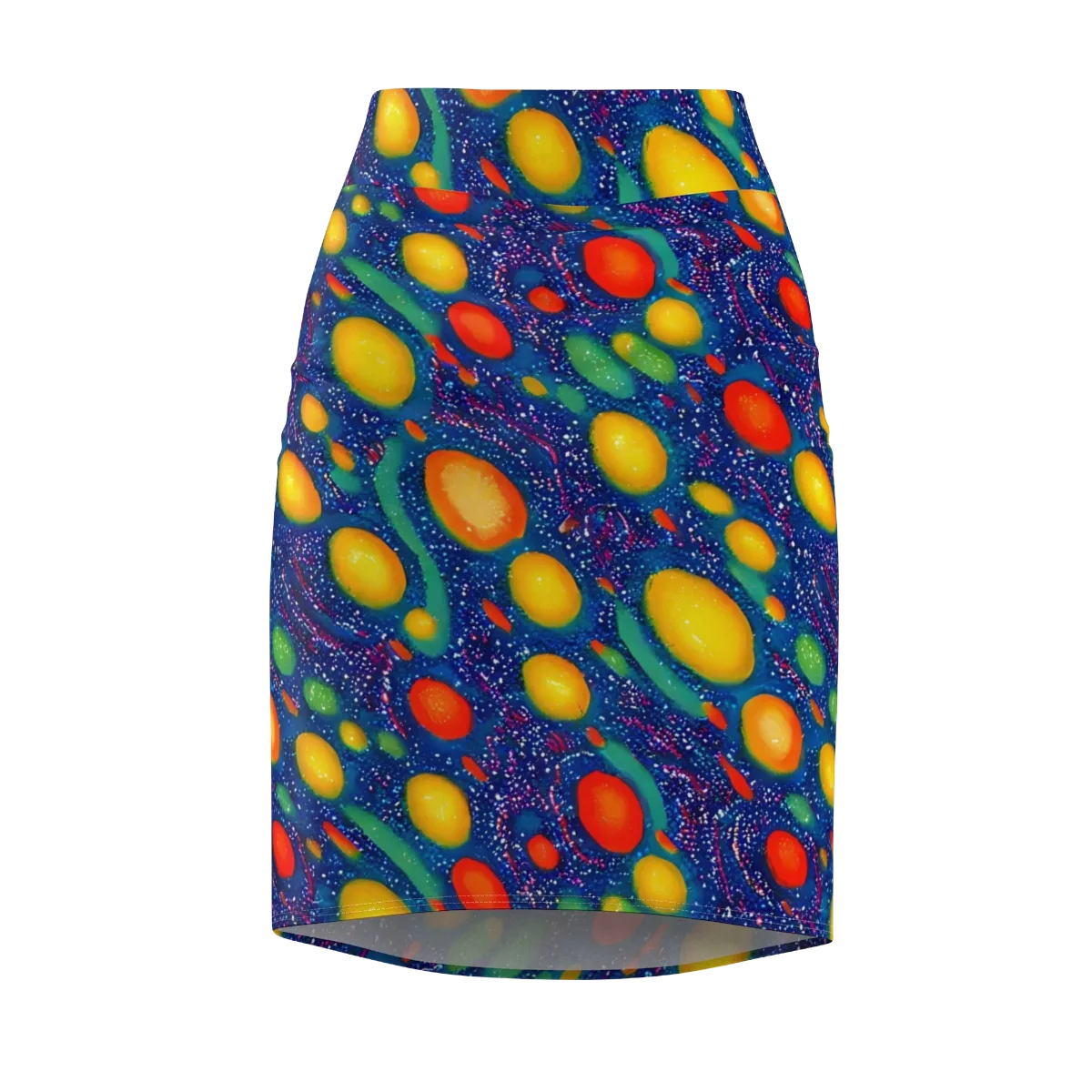 Cosmic Citrus on Pencil Skirt — Front