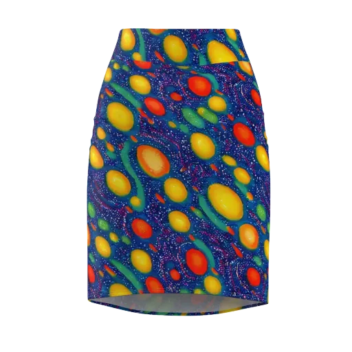 Cosmic Citrus on a Pencil Skirt