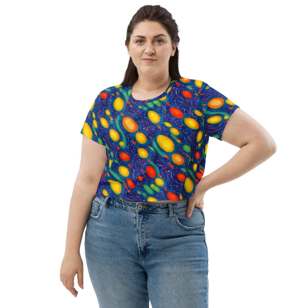 Cosmic Citrus on Crop Tee — Front