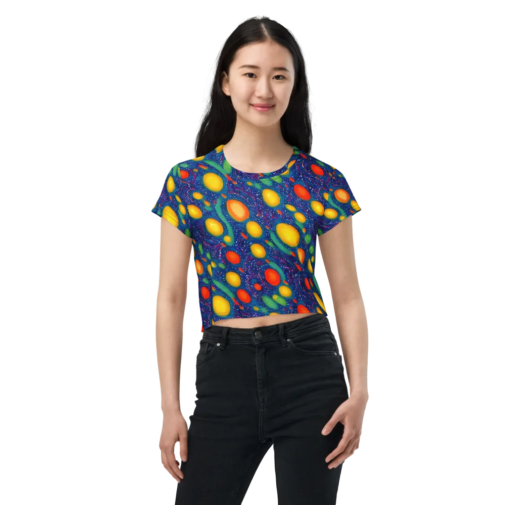 Cosmic Citrus on Crop Tee — Front