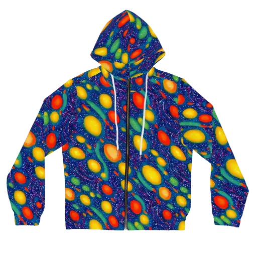Cosmic Citrus on a Women's Full-Zip Hoodie
