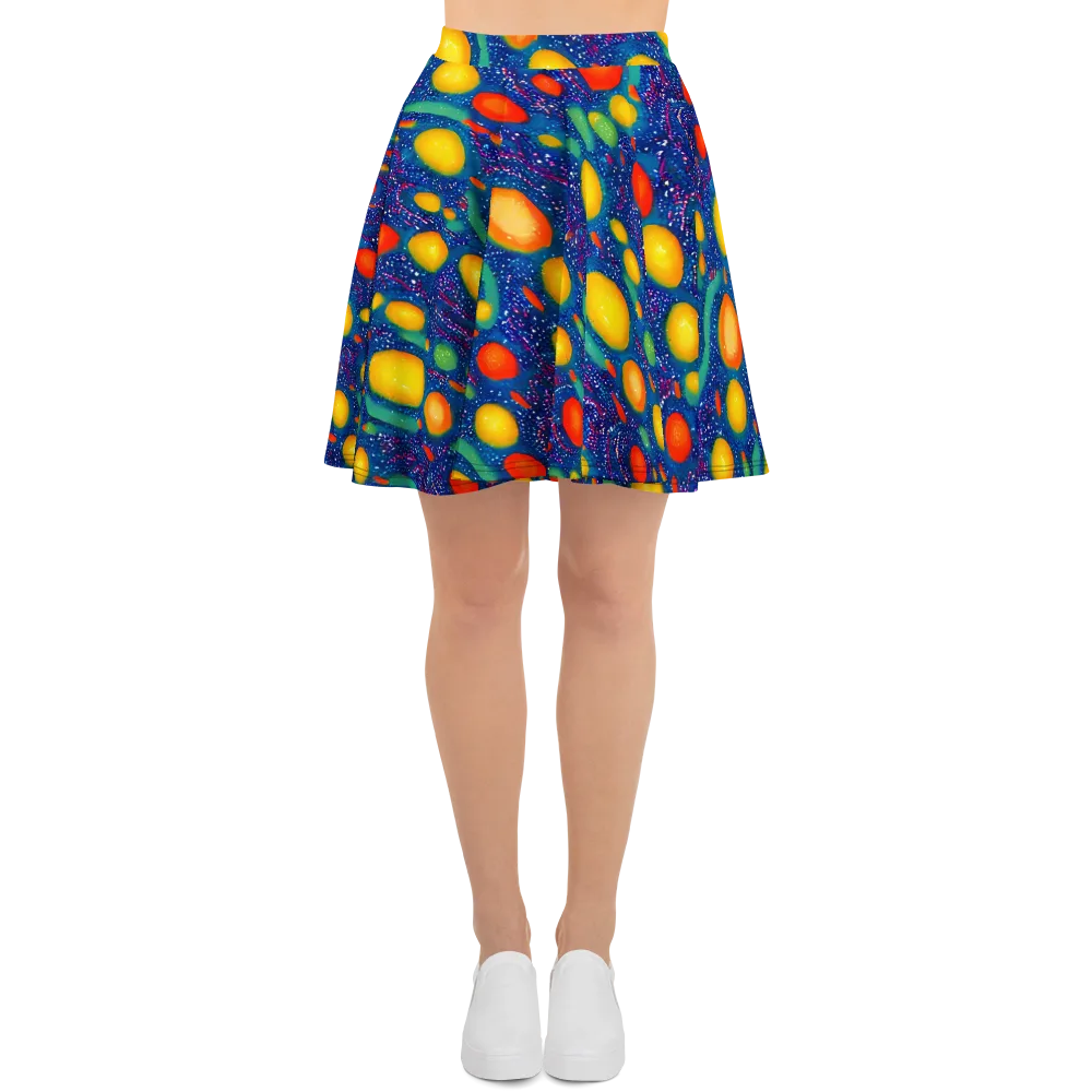 Cosmic Citrus on Skater Skirt — Front