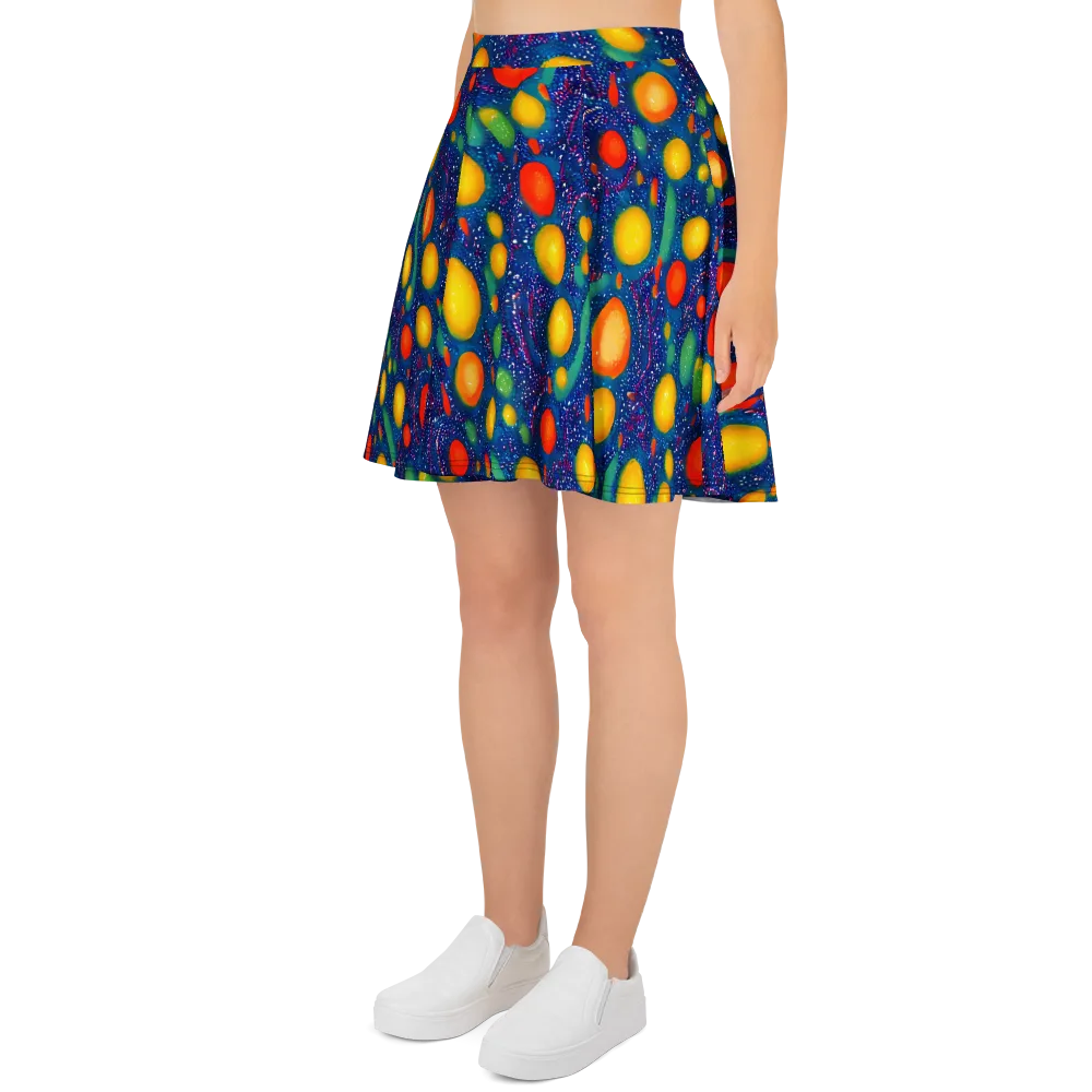 Cosmic Citrus on Skater Skirt — Left