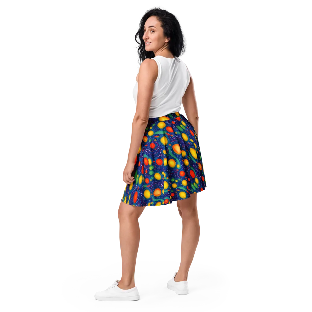 Cosmic Citrus on Skater Skirt — Back