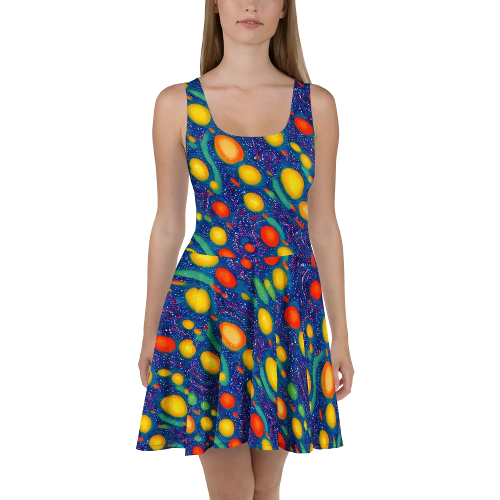 Cosmic Citrus on Skater Dress — Front