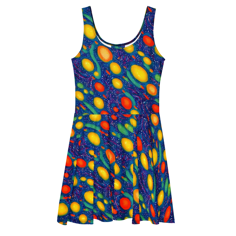 Cosmic Citrus on Skater Dress — Front