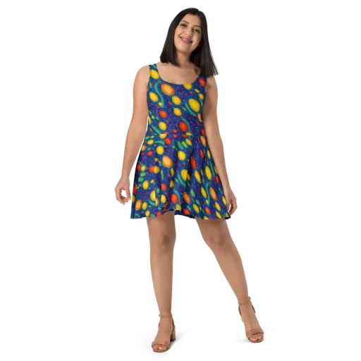 Cosmic Citrus on a Skater Dress