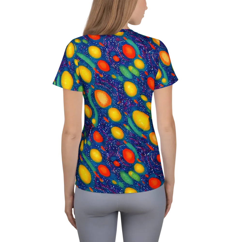 Cosmic Citrus on Women's Athletic T-Shirt — Back