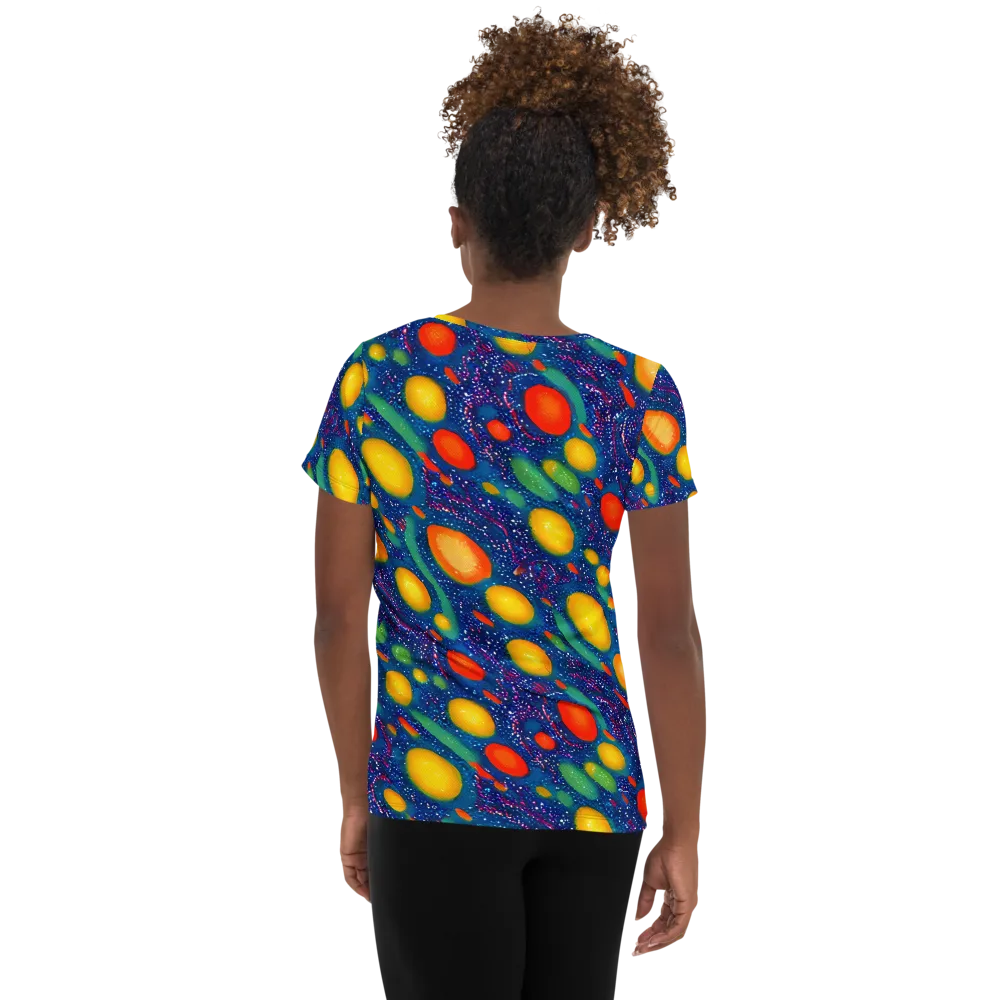 Cosmic Citrus on Women's Athletic T-Shirt — Back