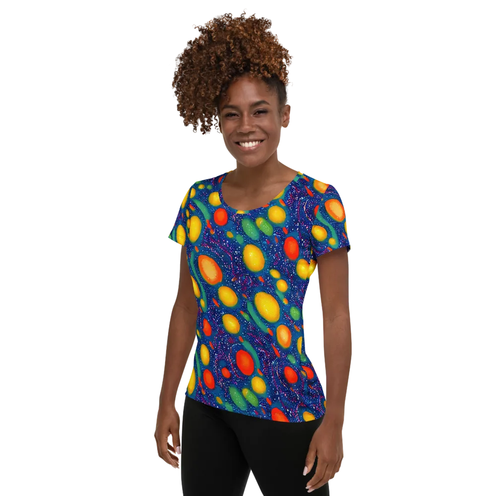 Cosmic Citrus on Women's Athletic T-Shirt — Left