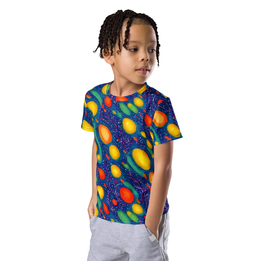 Cosmic Citrus on Kids Crew Neck T-Shirt — Left Front
