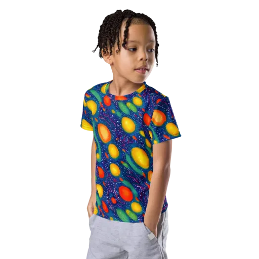 Cosmic Citrus on a Kids Crew Neck T-Shirt