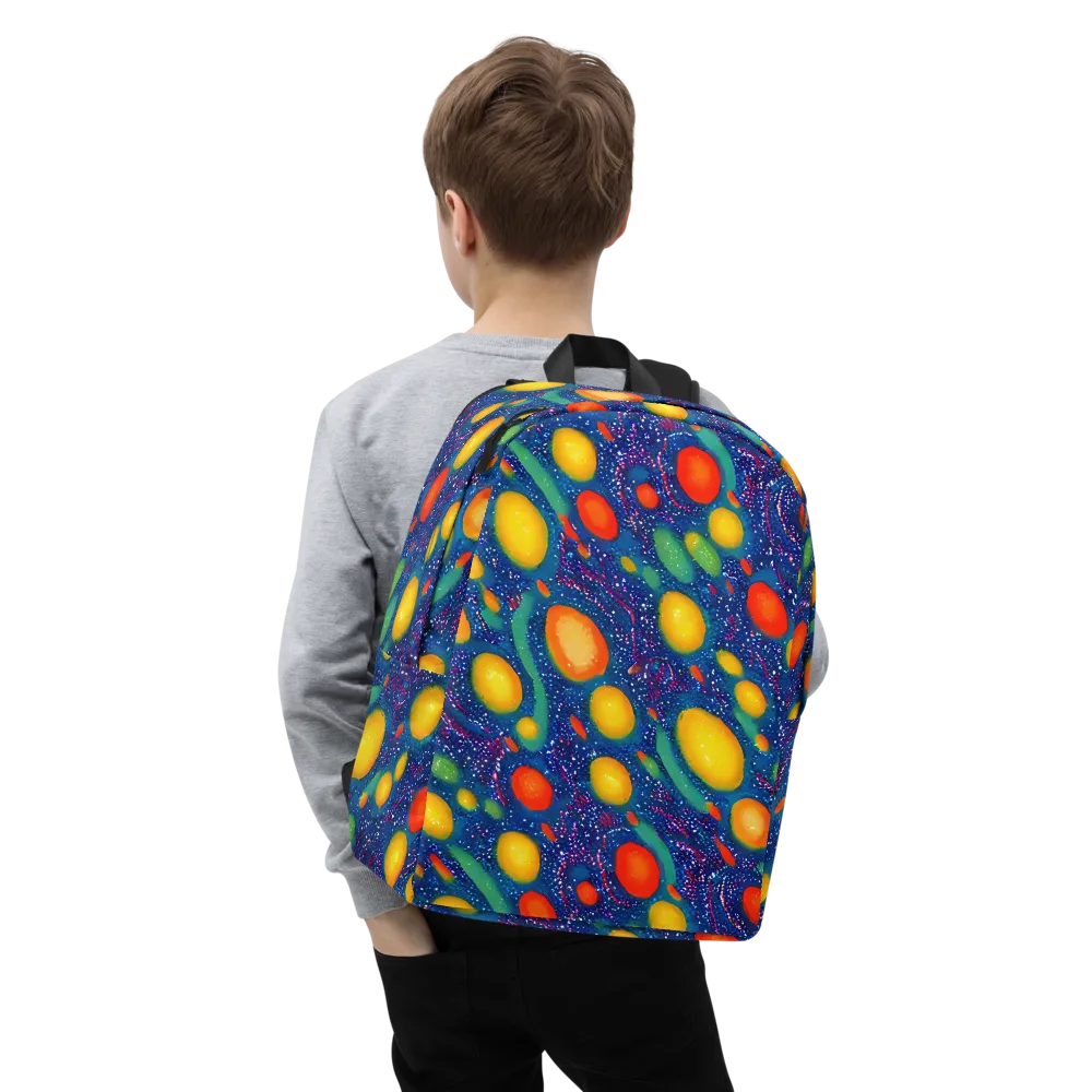 Cosmic Citrus on Minimalist Backpack — Zoomed-in