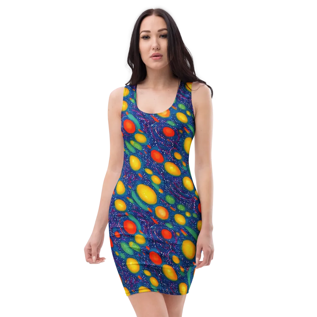 Cosmic Citrus on Bodycon Dress — Front