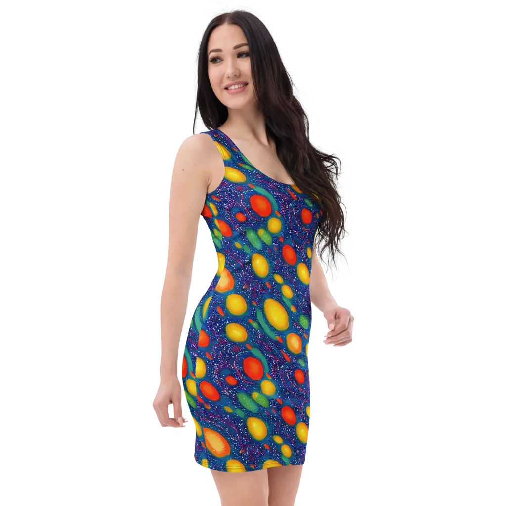 Cosmic Citrus on Bodycon Dress — Right Front