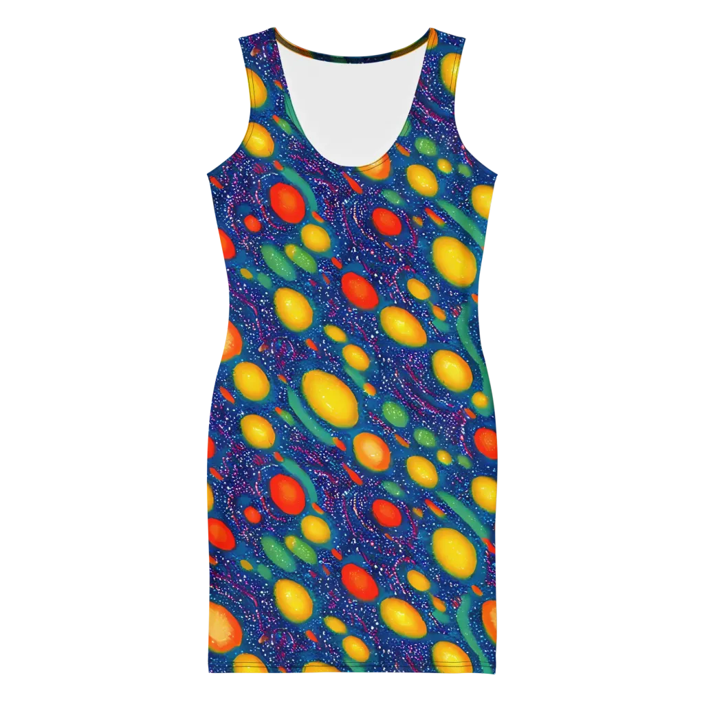 Cosmic Citrus on Bodycon Dress — Front