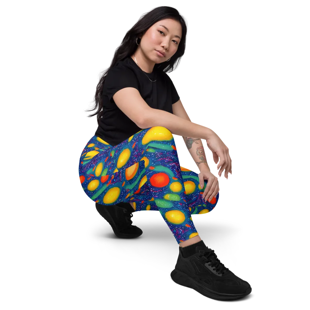 Cosmic Citrus on Leggings with Pockets — Right Front