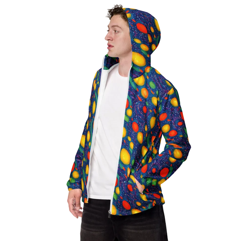 Cosmic Citrus on Men's Windbreaker — Left Front