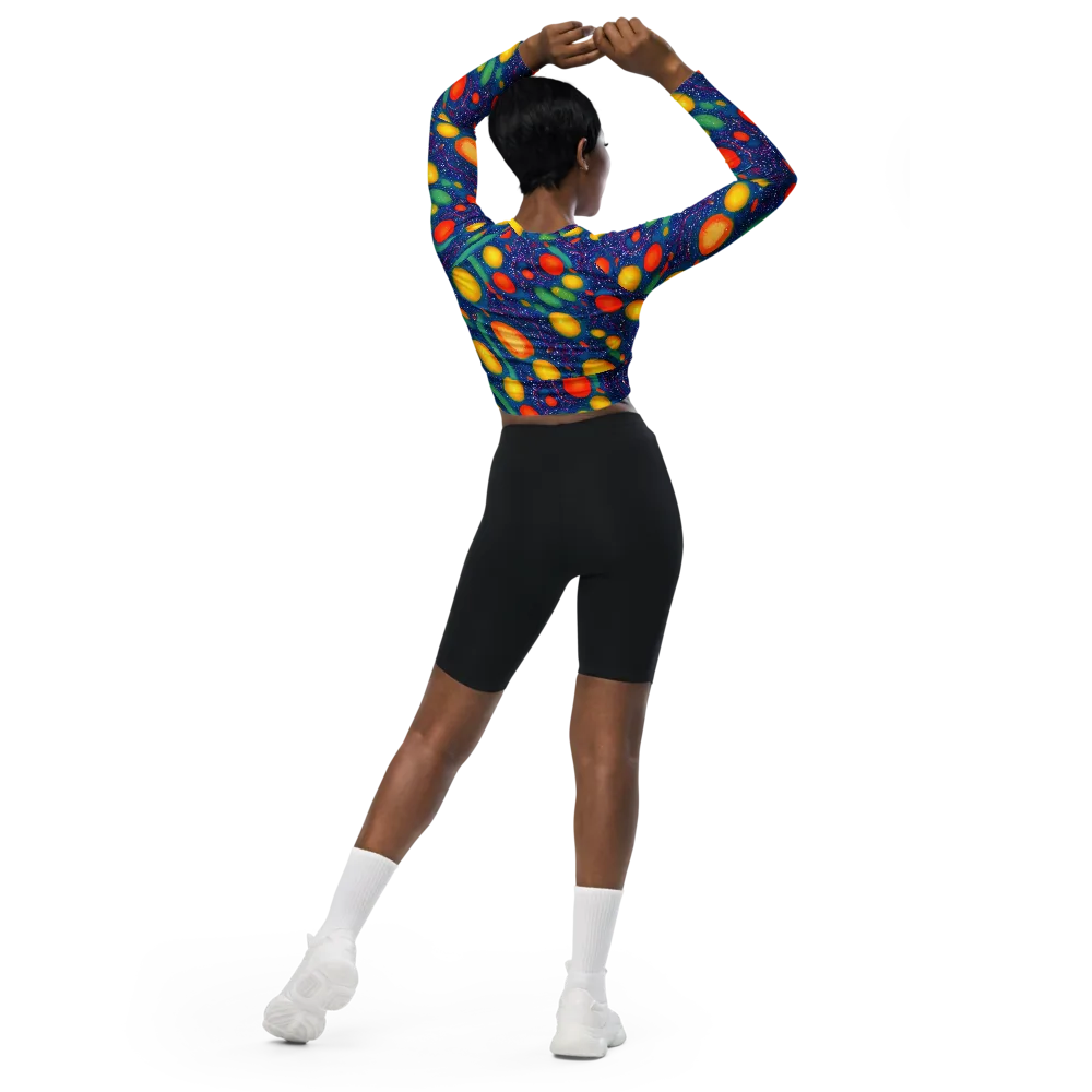 Cosmic Citrus on Long Sleeve Crop Top — Back