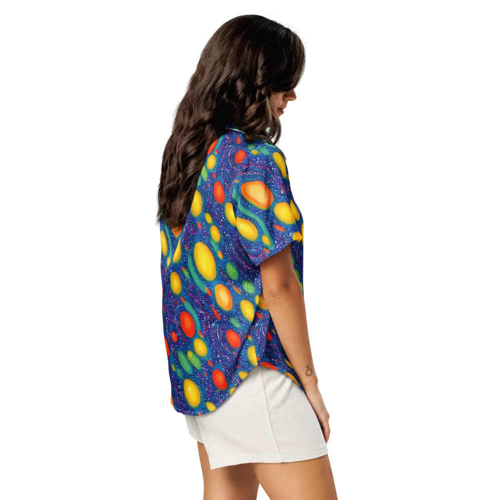 Cosmic Citrus on Women's Short Sleeve Pajama Top — Right Back