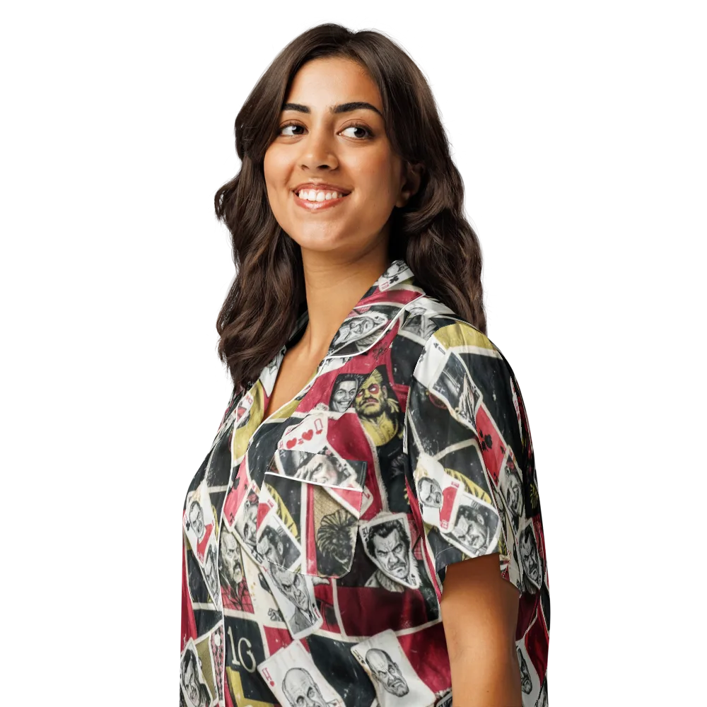 Velvet Ante on Women's Short Sleeve Pajama Top — Left Front
