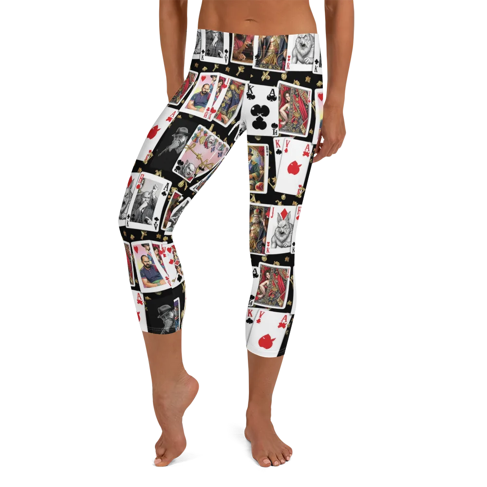 The Cardsharp’s Table on Capri Leggings — Front