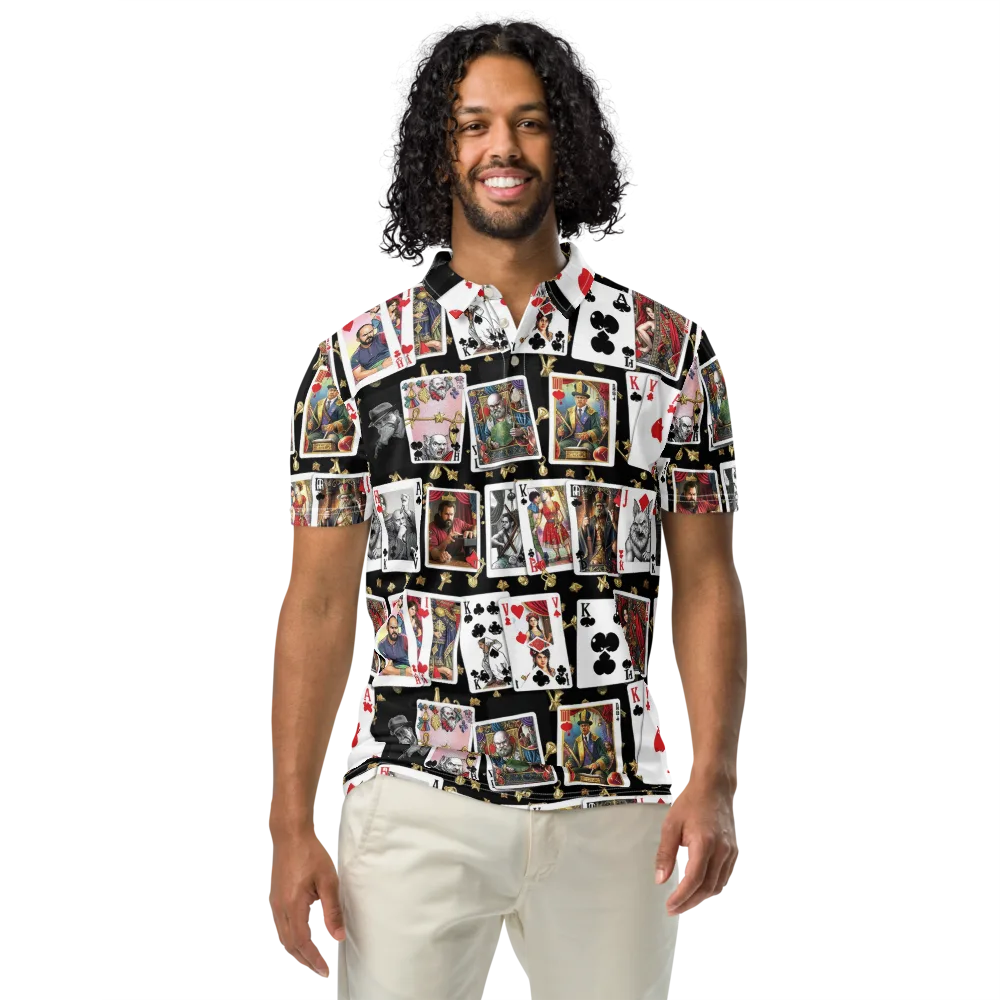 The Cardsharp’s Table on Men's Slim Fit Polo Shirt — Front