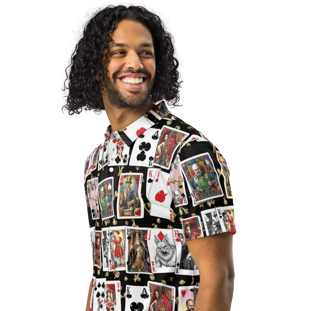 The Cardsharp’s Table on Men's Slim Fit Polo Shirt — Left Front