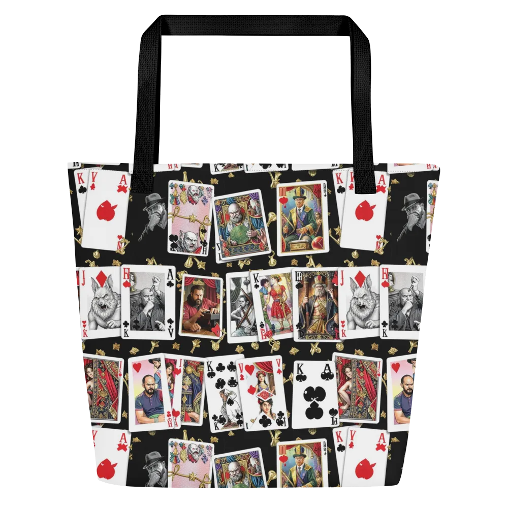 The Cardsharp’s Table on Large Tote Bag W/ Pocket — Front