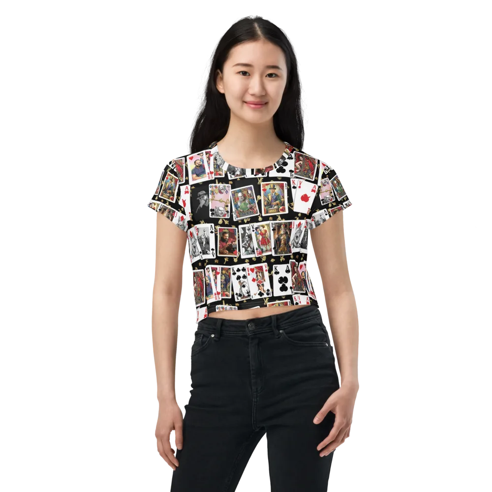 The Cardsharp’s Table on Crop Tee — Front