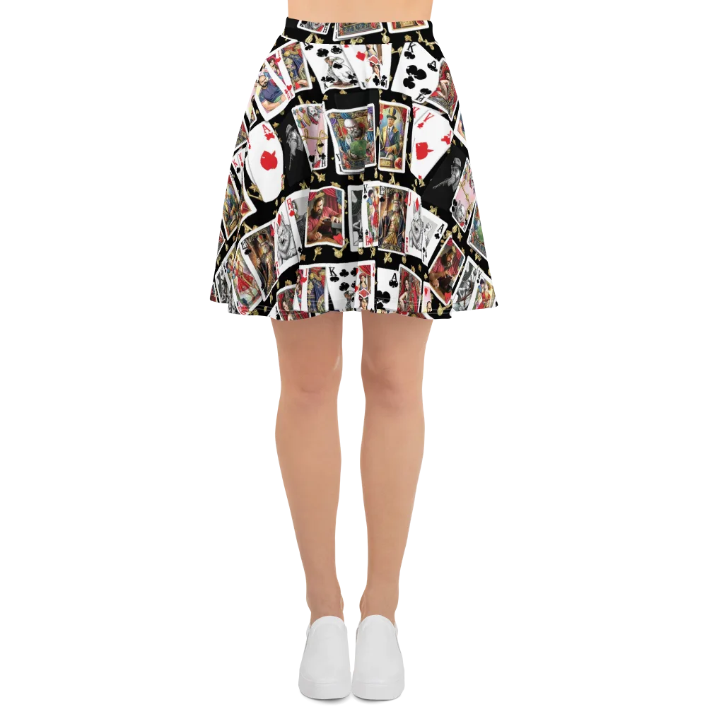 The Cardsharp’s Table on Skater Skirt — Front