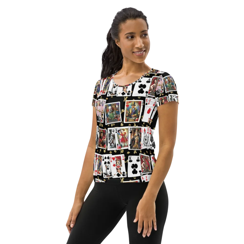 The Cardsharp’s Table on Women's Athletic T-Shirt — Left