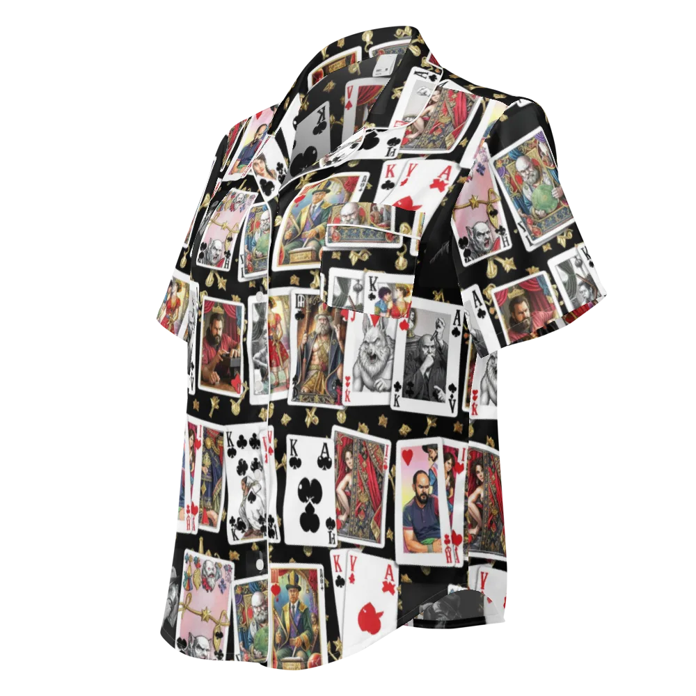 The Cardsharp’s Table on Women's Short Sleeve Pajama Top — Left Front
