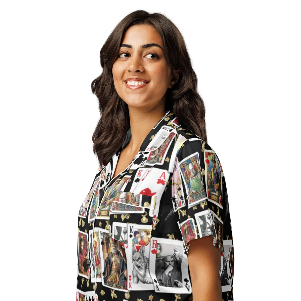 The Cardsharp’s Table on Women's Short Sleeve Pajama Top — Left Front