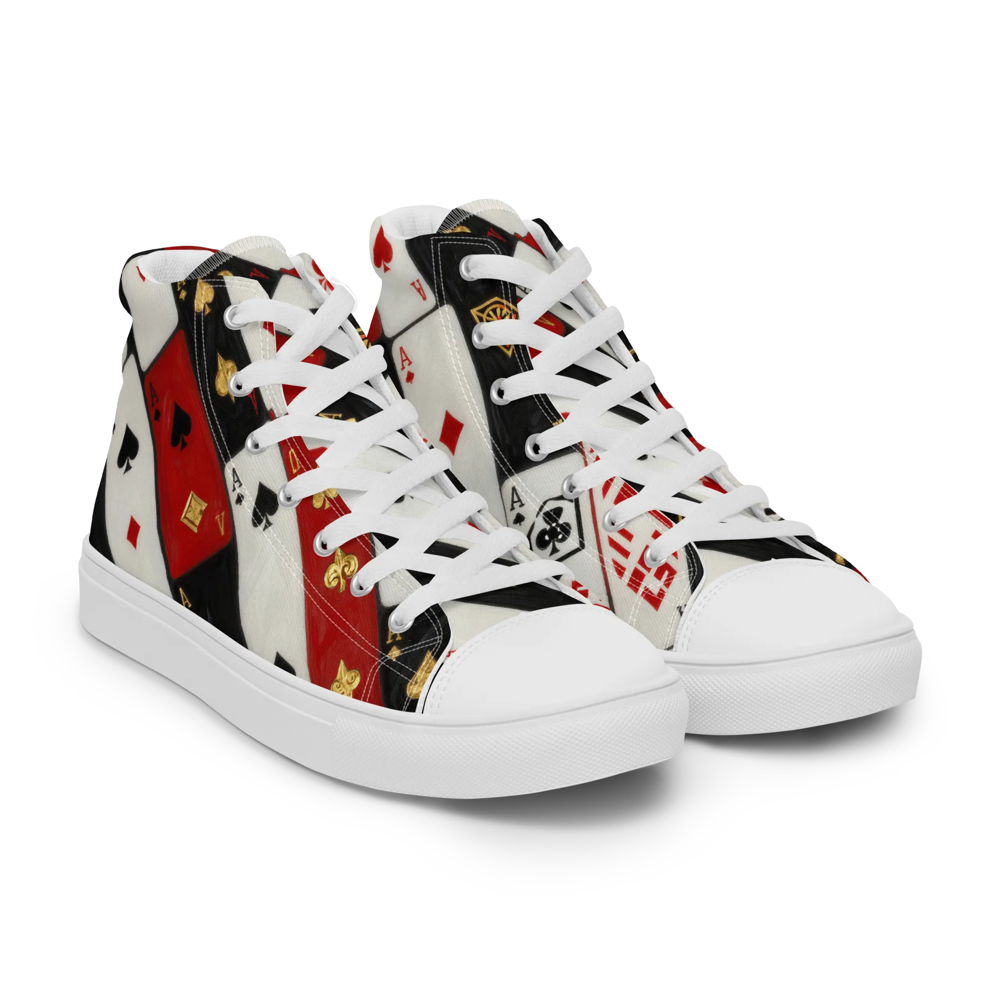 Cardsharp Velvet on Women's High Top Canvas Shoes — Right Front