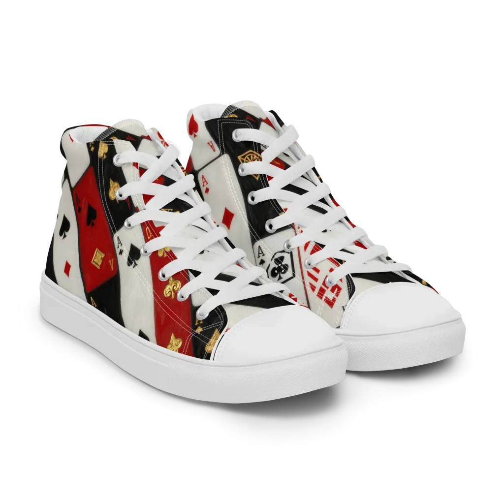 Cardsharp Velvet on Women's High Top Canvas Shoes — Right Front