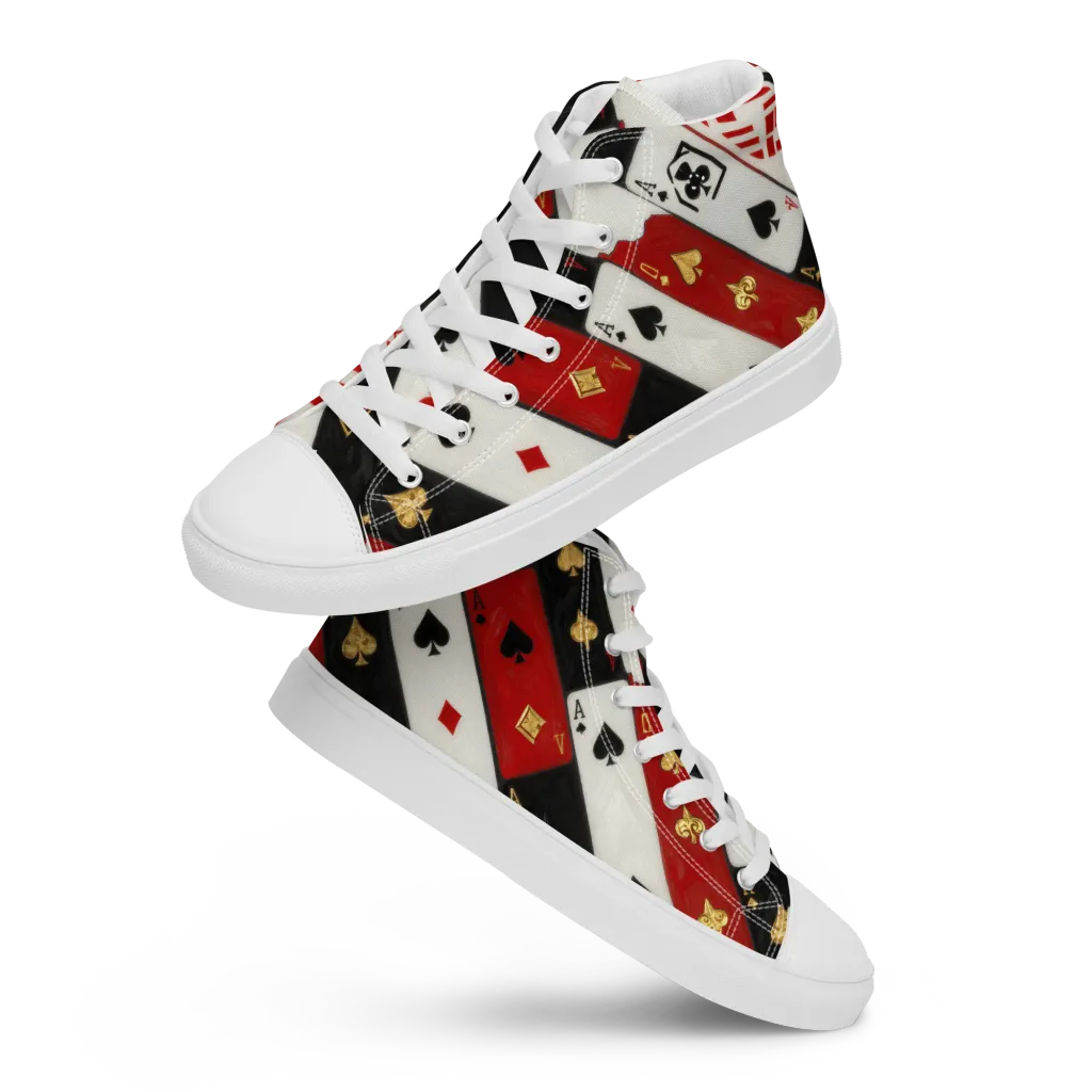 Cardsharp Velvet on Women's High Top Canvas Shoes — Front