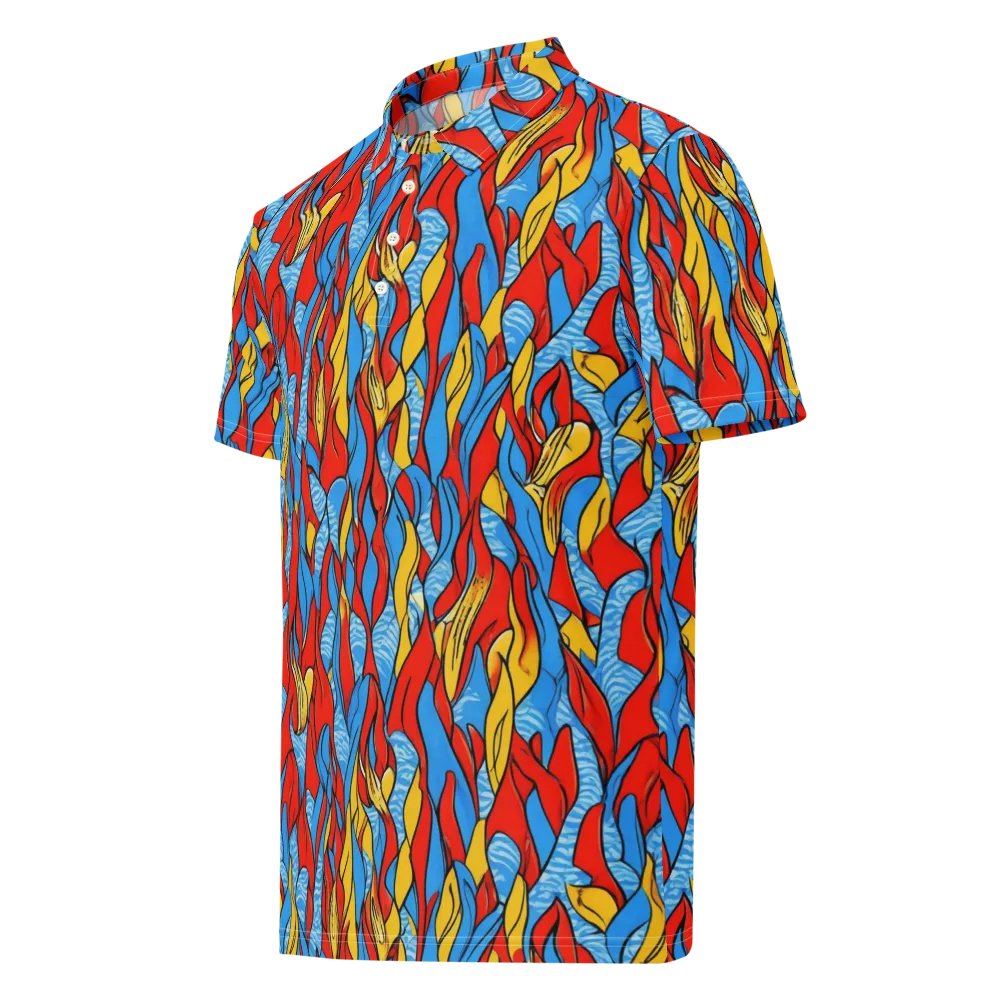 Flamewater Garden on Men's Slim Fit Polo Shirt — Left Front