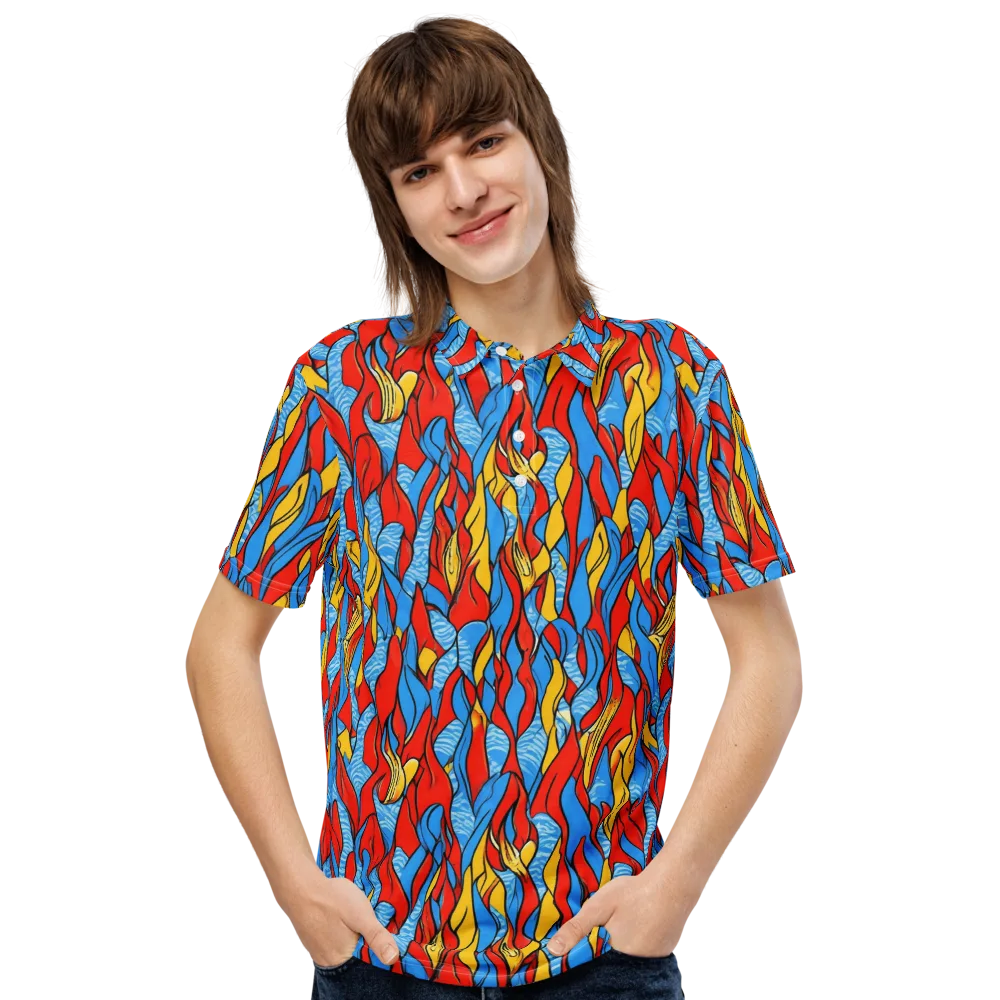 Flamewater Garden on Men's Slim Fit Polo Shirt — Front
