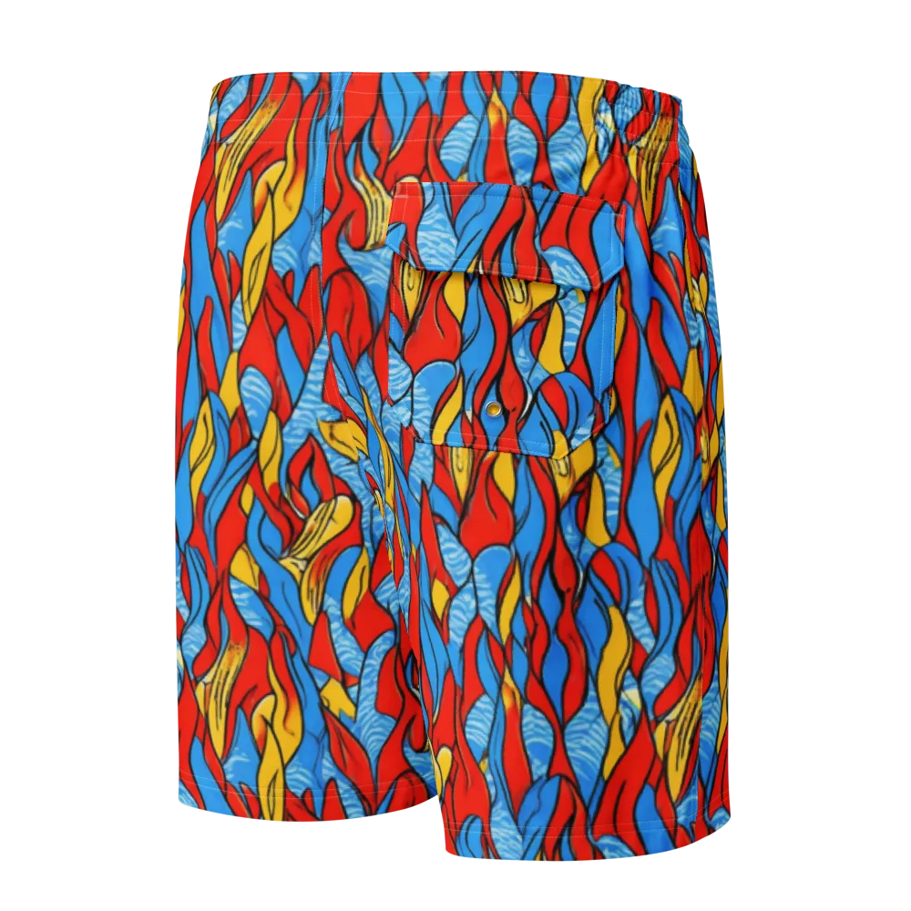 Flamewater Garden on Men's Board Shorts — Back