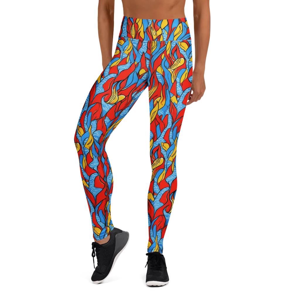 Flamewater Garden on Yoga Leggings — Front