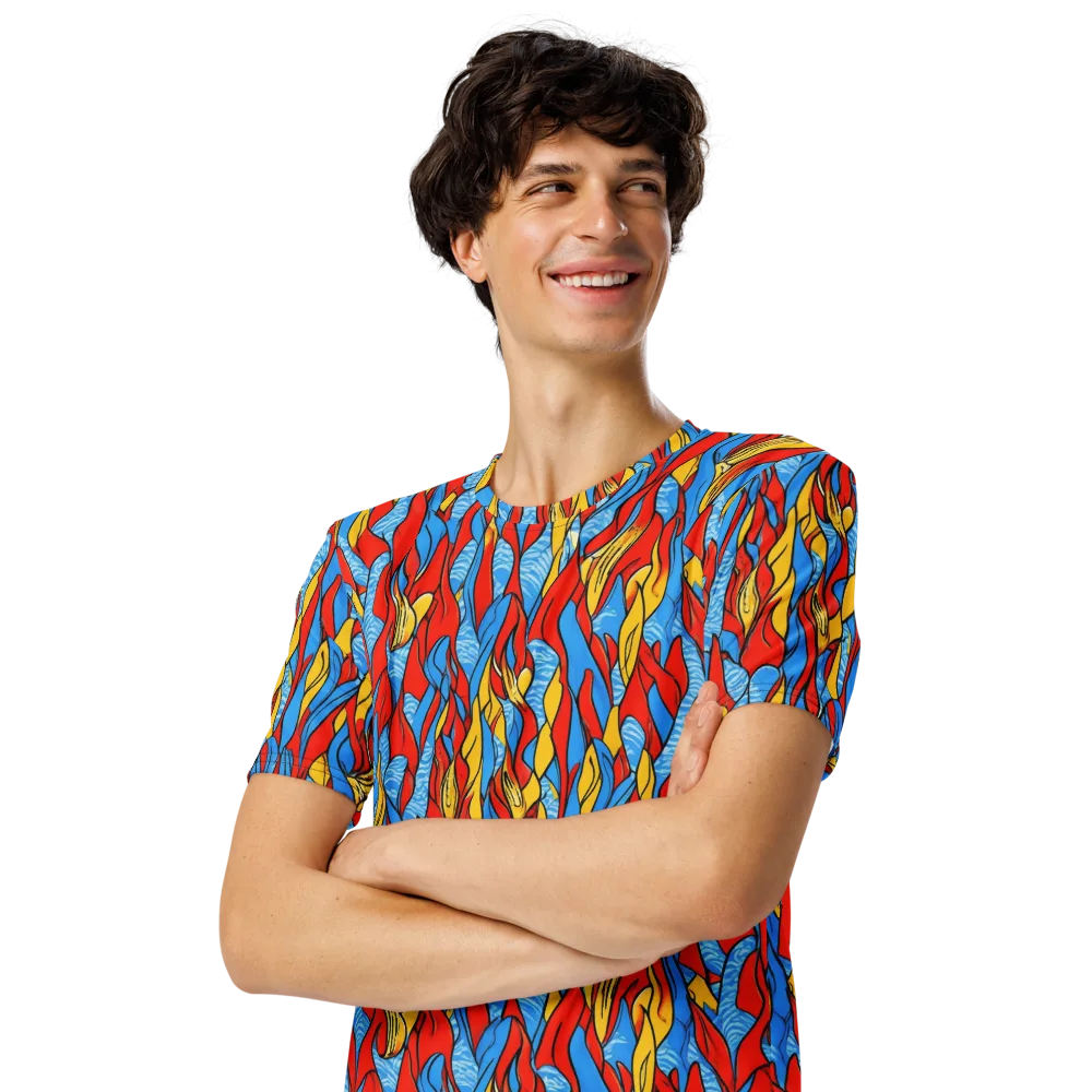 Flamewater Garden on Men's Crew Neck T-Shirt — Left Front