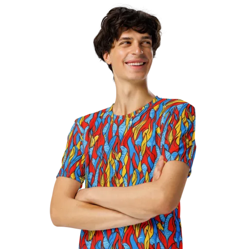 Flamewater Garden on a Men's Crew Neck T-Shirt