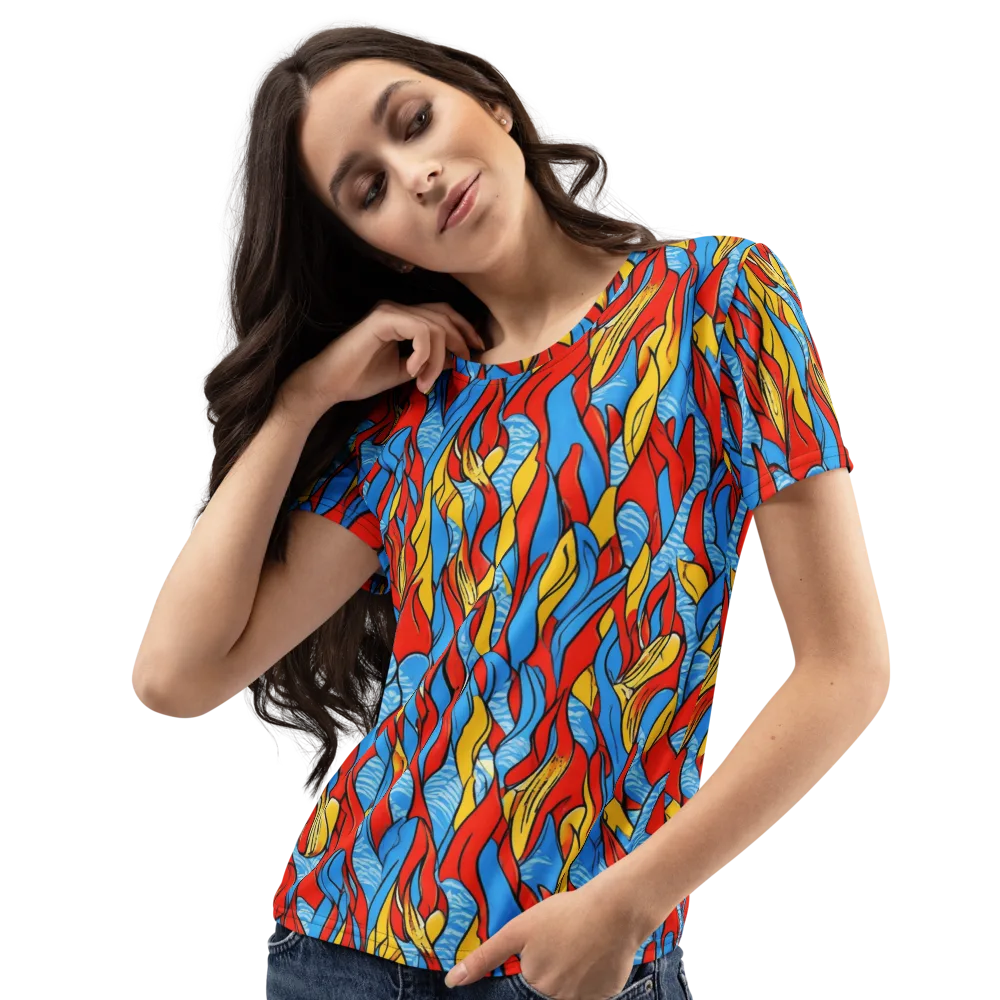 Flamewater Garden on Women's Crew Neck T-Shirt — Left Front