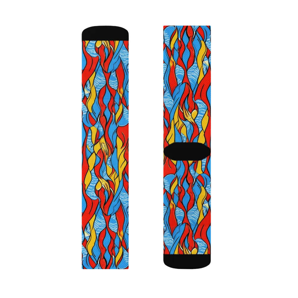 Flamewater Garden on Socks — Left Sock