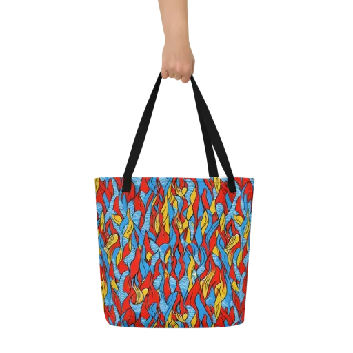 Flamewater Garden on a Large Tote Bag W/ Pocket