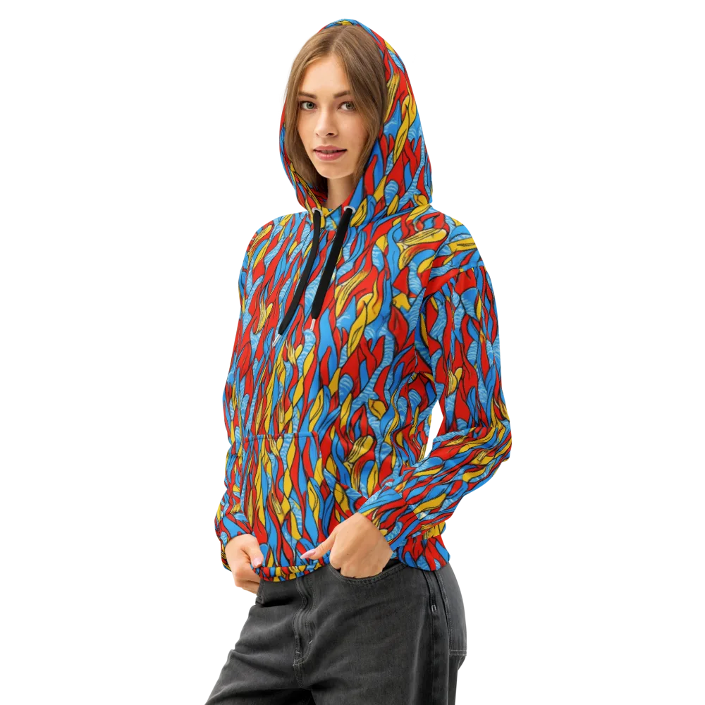 Flamewater Garden on Cotton Hoodie — Left Front
