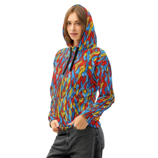 Flamewater Garden on a Cotton Hoodie